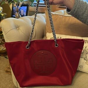 TORY BURCH ELLA leather chain tote